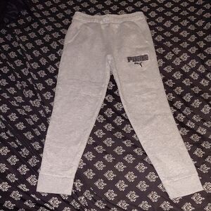 Puma Light Gray Joggers Boys Small